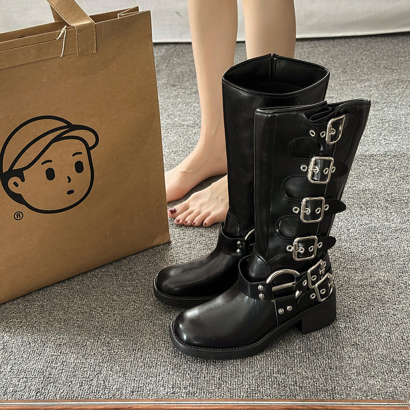 Women's Leather-Style Western Cowboy Boots