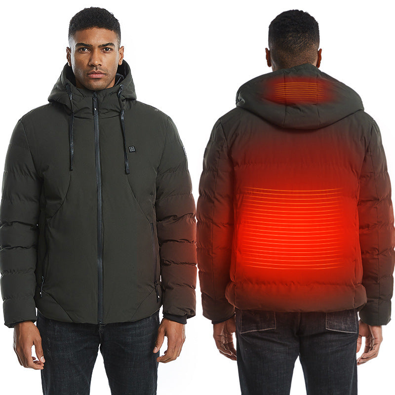 New Men &amp; Women USB Smart Electric Heated Jacket – Winter Thickened Hooded Outdoor Wear (Up to 7XL)