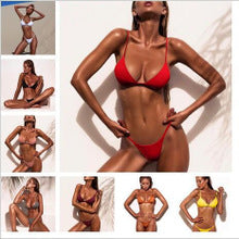 Women's Solid Color Two-Piece Bikini Swimsuit