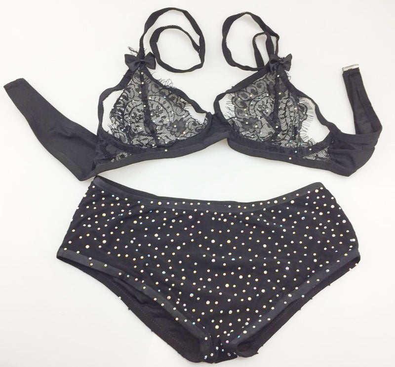 Women's Lace Mesh Two-Piece Lingerie Set