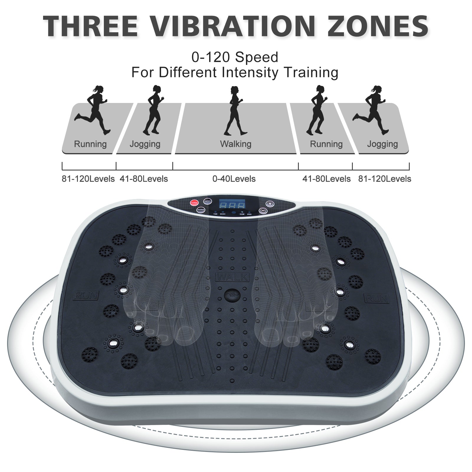 Vibration Plate Exercise Machine – Whole Body Workout Fitness Platform (Grey & Black)
