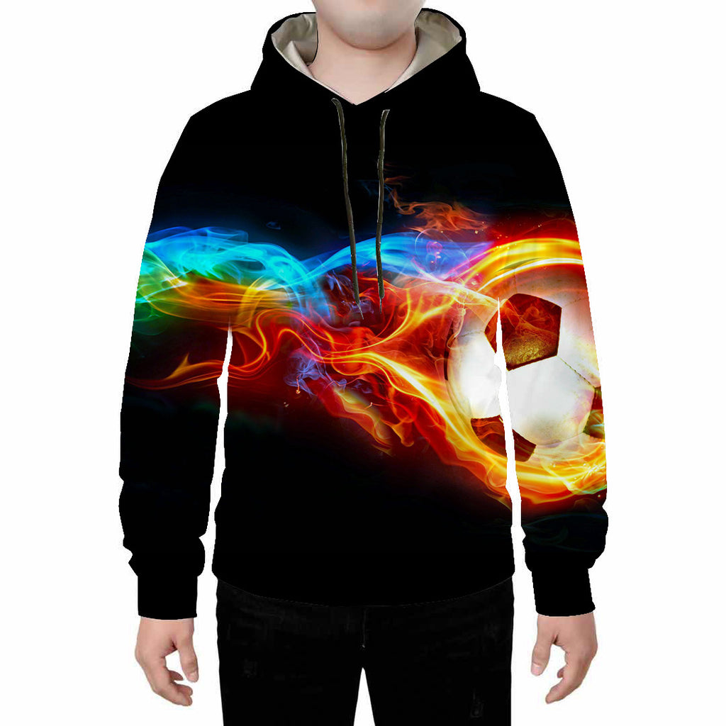 Men’s Tiger Print Digital Hoodie – Long Sleeve Hooded Sweatshirt
