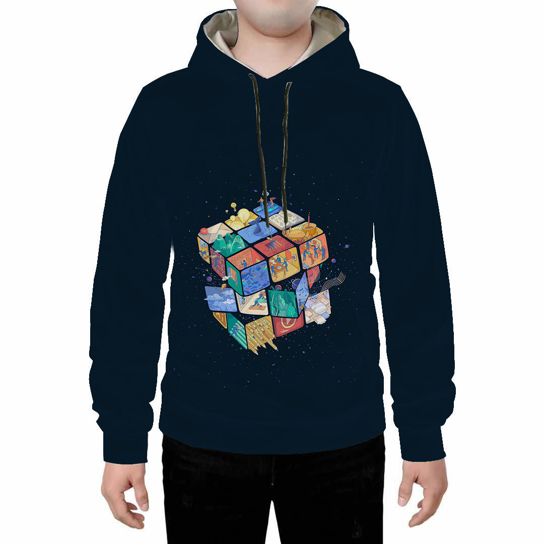 Men’s Tiger Print Digital Hoodie – Long Sleeve Hooded Sweatshirt