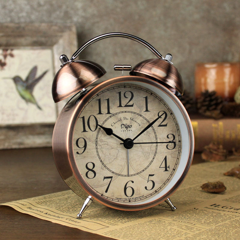 Amazon Hot Selling Explosive Product Electronic Alarm Clock Creative American Retro Quiet Desktop Clock