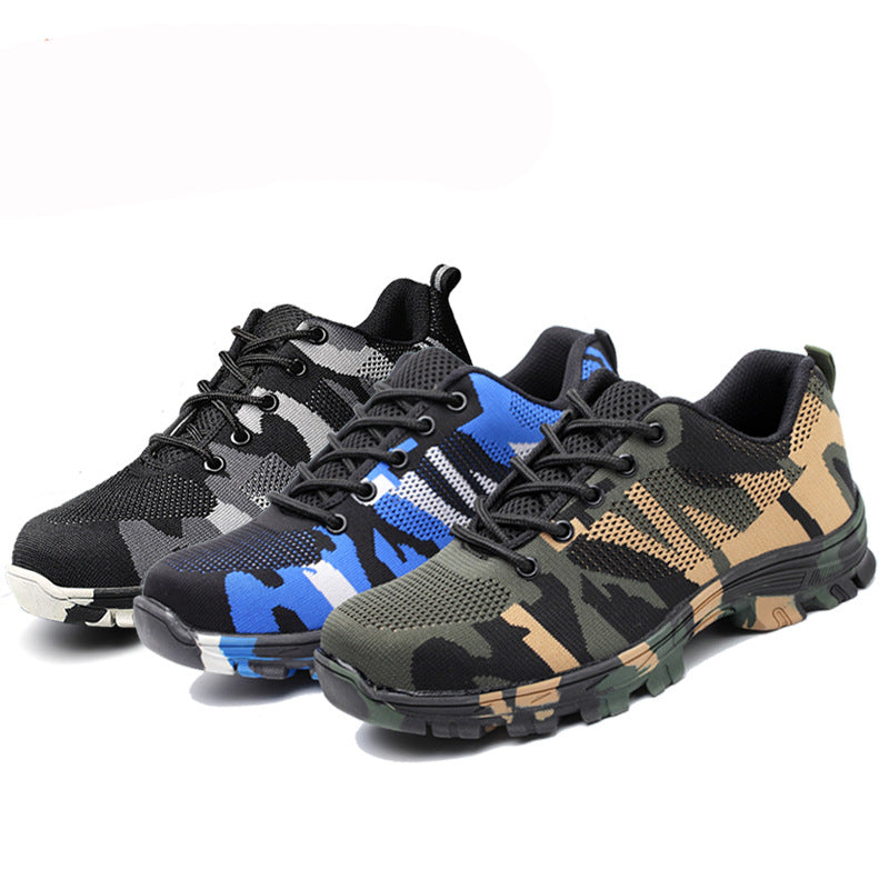 Lightweight Breathable Camouflage Safety Shoes