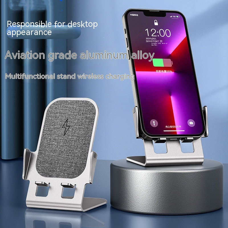 Fast Charging Metal Mobile Desktop Stand with Wireless Charging