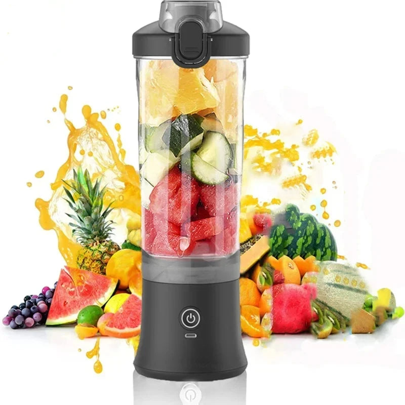 Portable Blender 600ML Electric Juicer – USB Rechargeable Smoothie Mixer