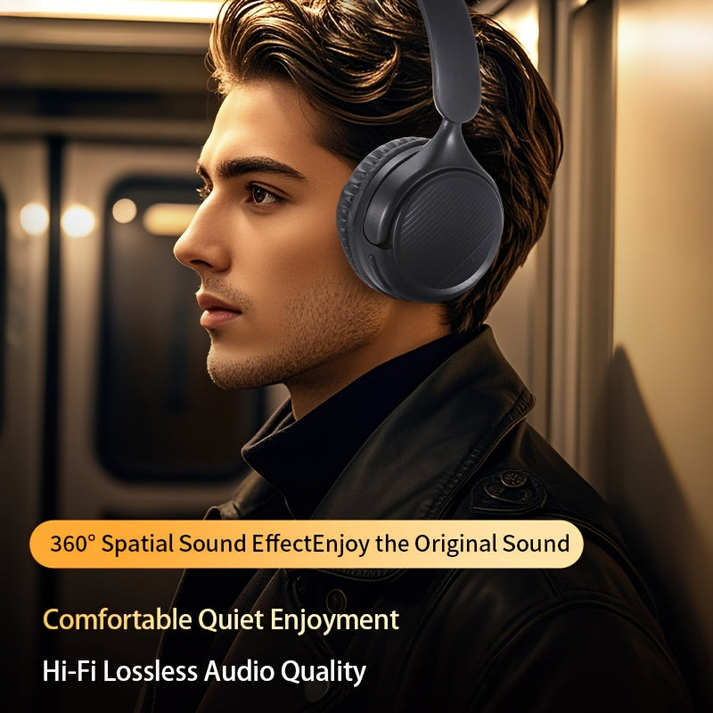 New Retro Wireless Over-ear Wireless Headphones With Microphone, High-quality Gaming Headphones, 30-hour Playback Time, Memory Foam Ear Cups, Button Control, Extendable And Adjustable, Suitable For Tr