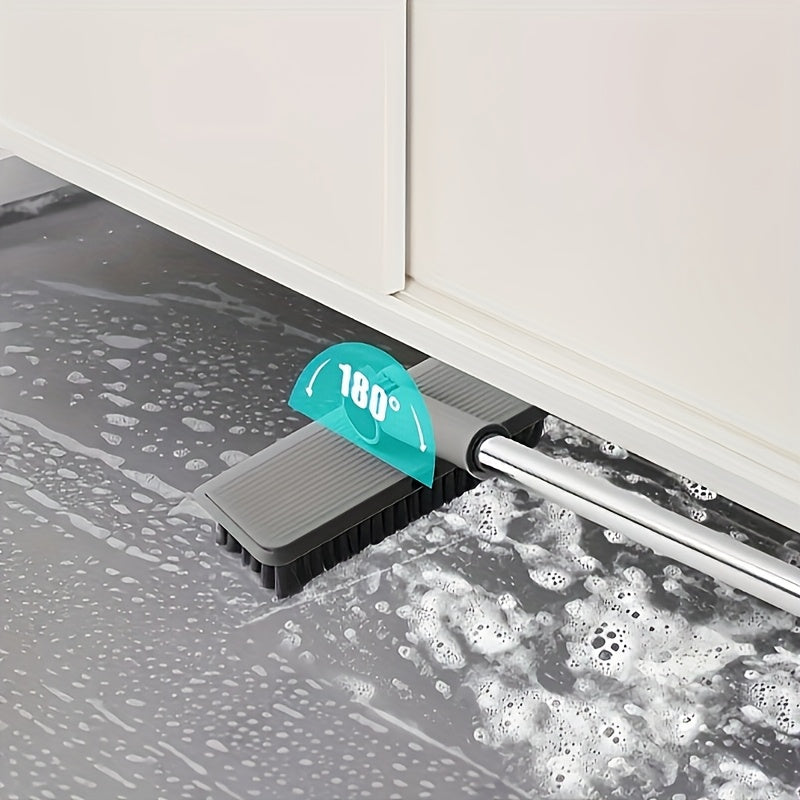 Broom And Dustpan Set 4-in-1 Multi-functional Cleaning Set Adjustable Sweeping And Water-scrubbing Broom Bathroom And Kitchen Floor Scraper Floor Brush  Garbage Shovel Thick Plastic And Handle Ho