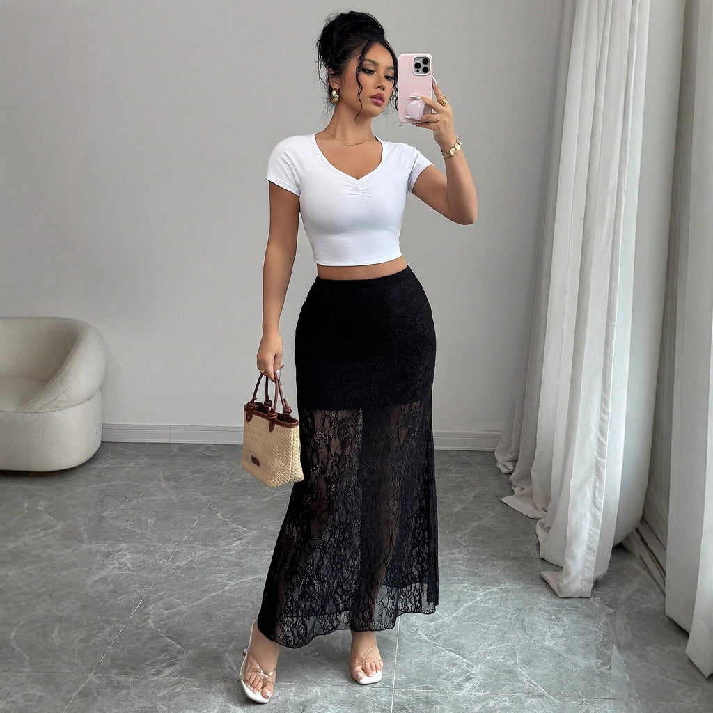 Women's Black Fishtail Skirt