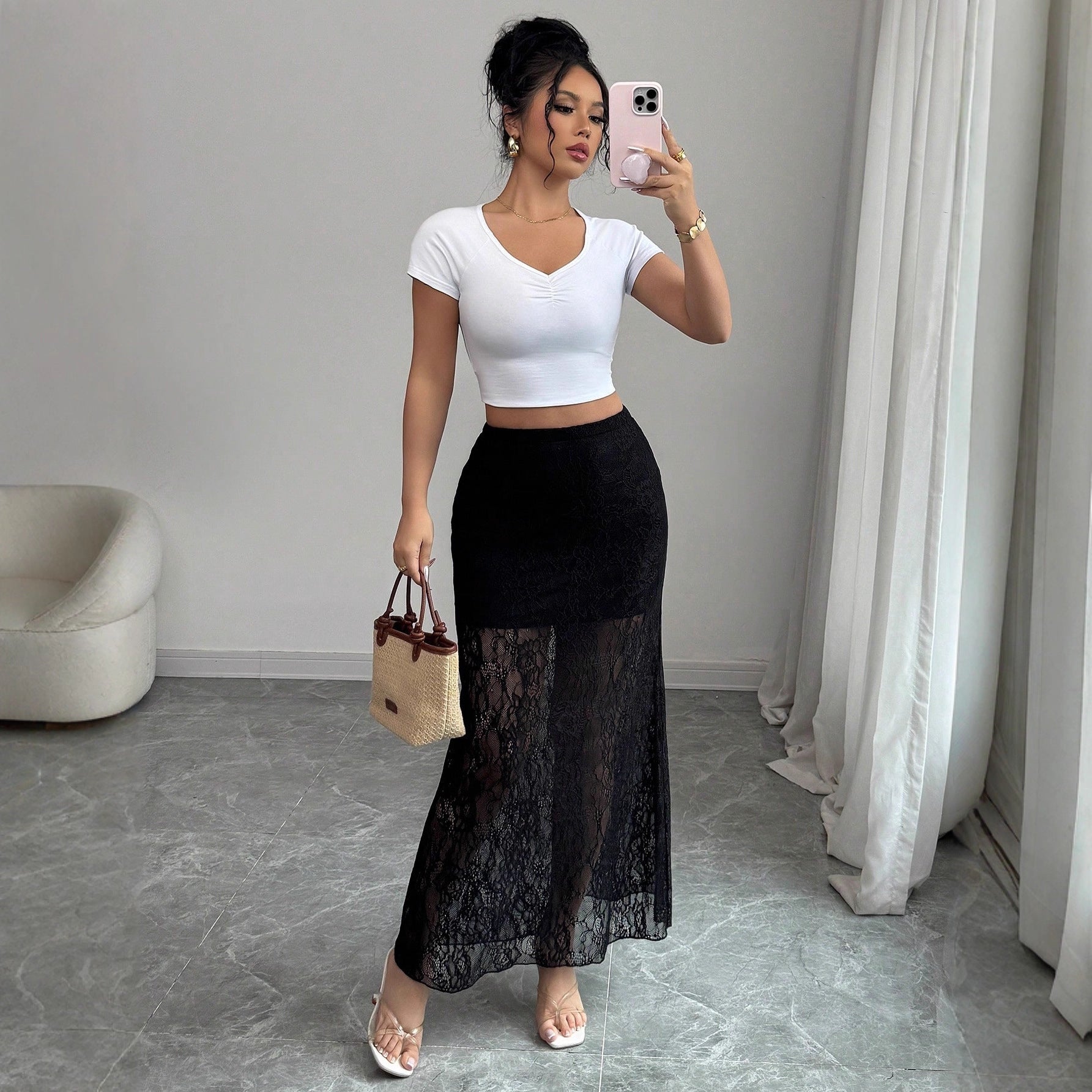 Women's Black Fishtail Skirt
