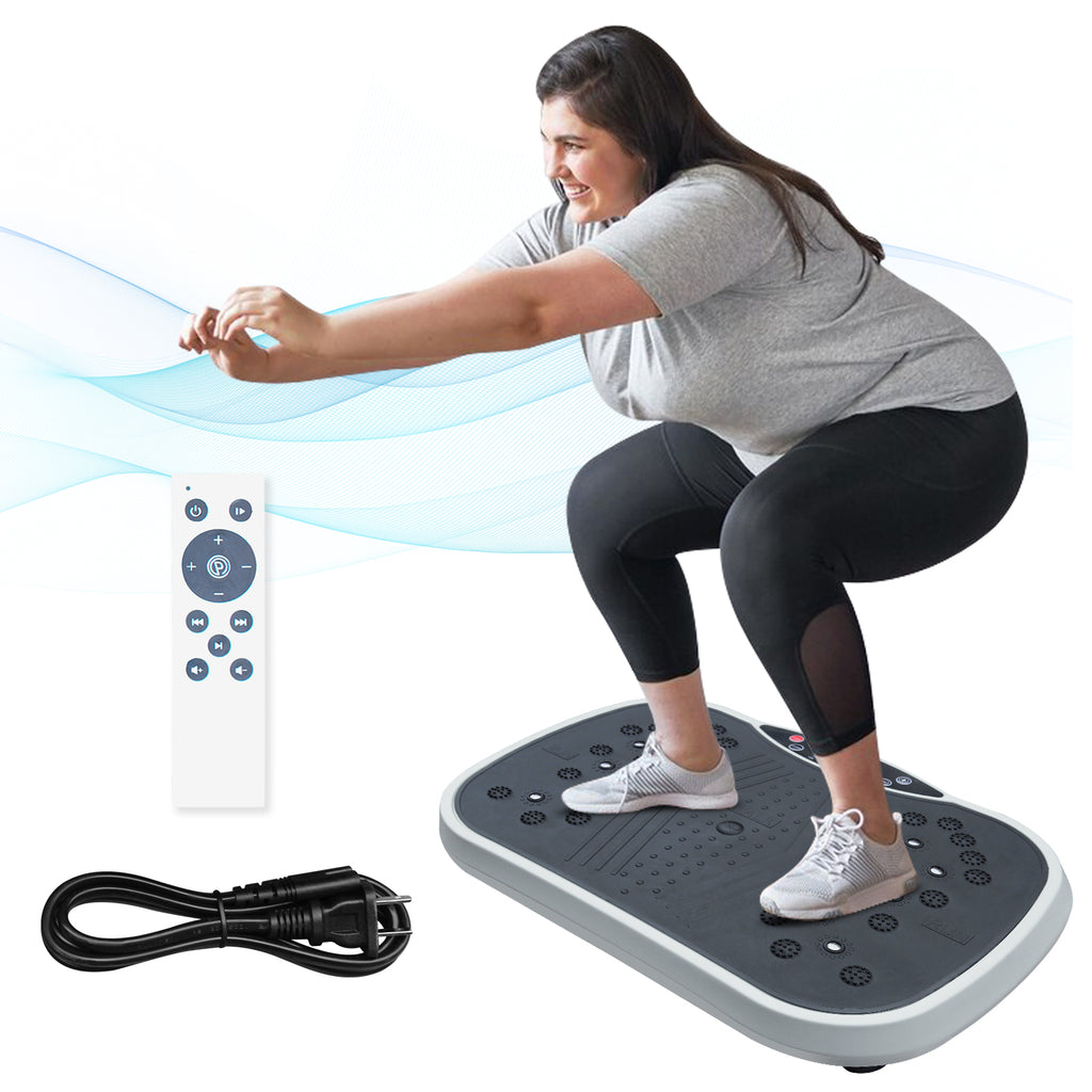 Vibration Plate Exercise Machine – Whole Body Workout Fitness Platform (Grey & Black)