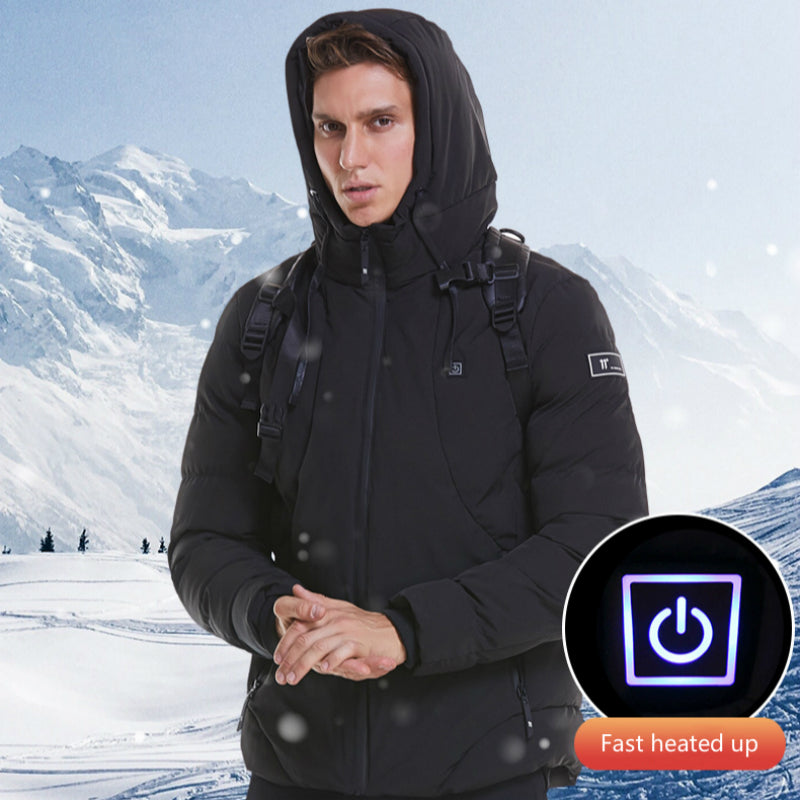 New Men &amp; Women USB Smart Electric Heated Jacket – Winter Thickened Hooded Outdoor Wear (Up to 7XL)
