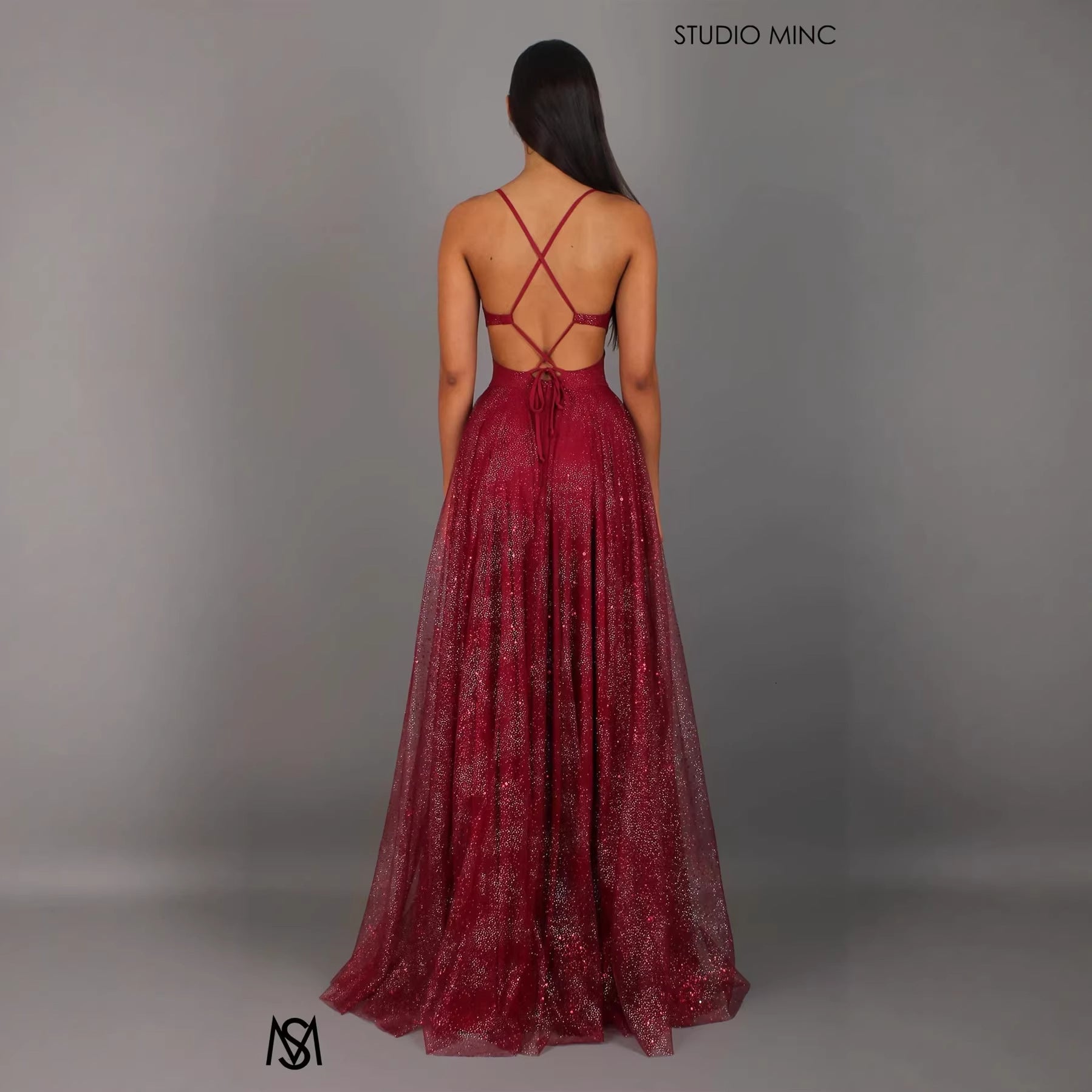 Elegant Spaghetti Strap X-Back High Waist Maxi Dress