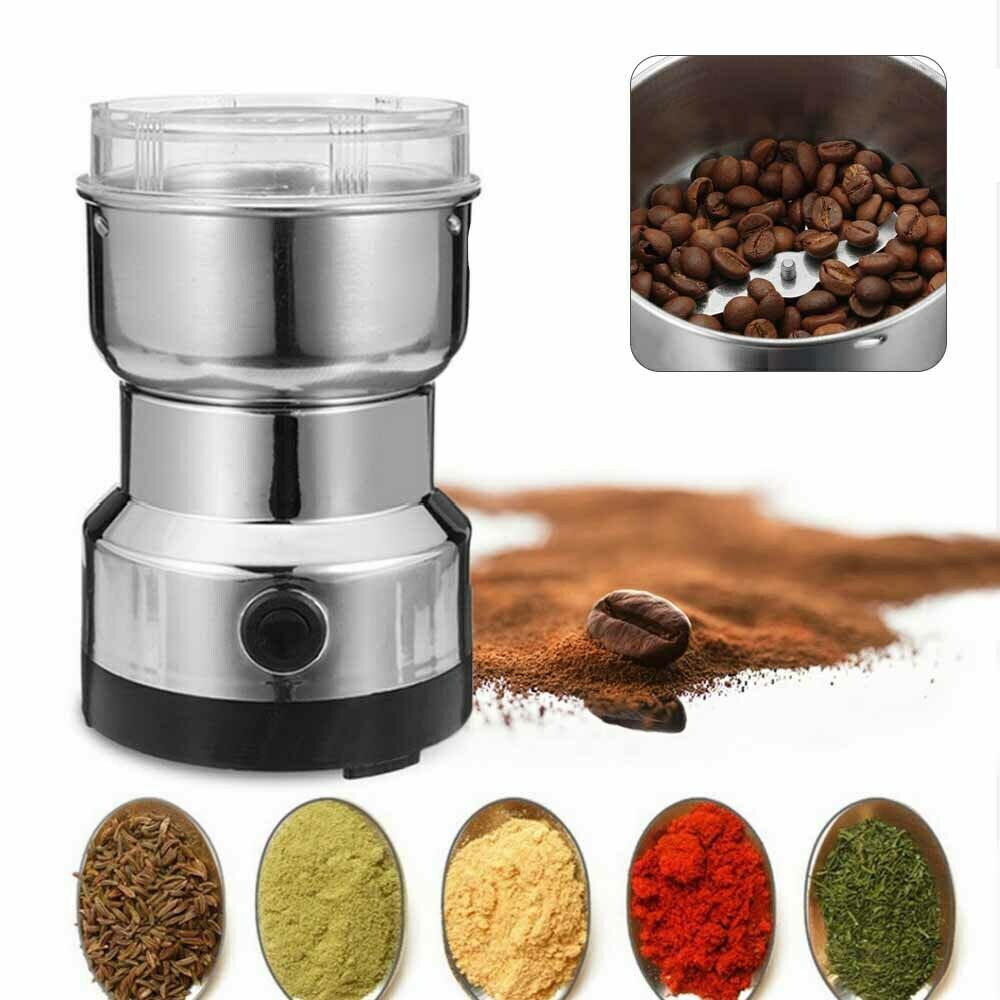 Electric Coffee Grinder Grinding Milling Nut Bean Spice Matte Blade Blender UK