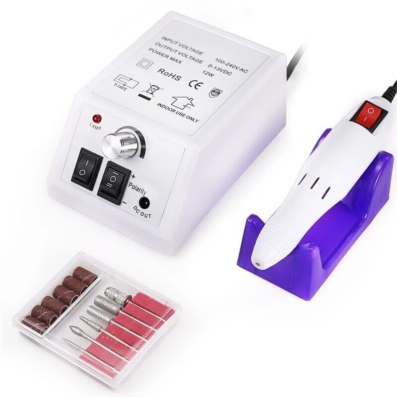 Electric Nail Art File Drill Machine Professional Manicure Pedicure original Set UK