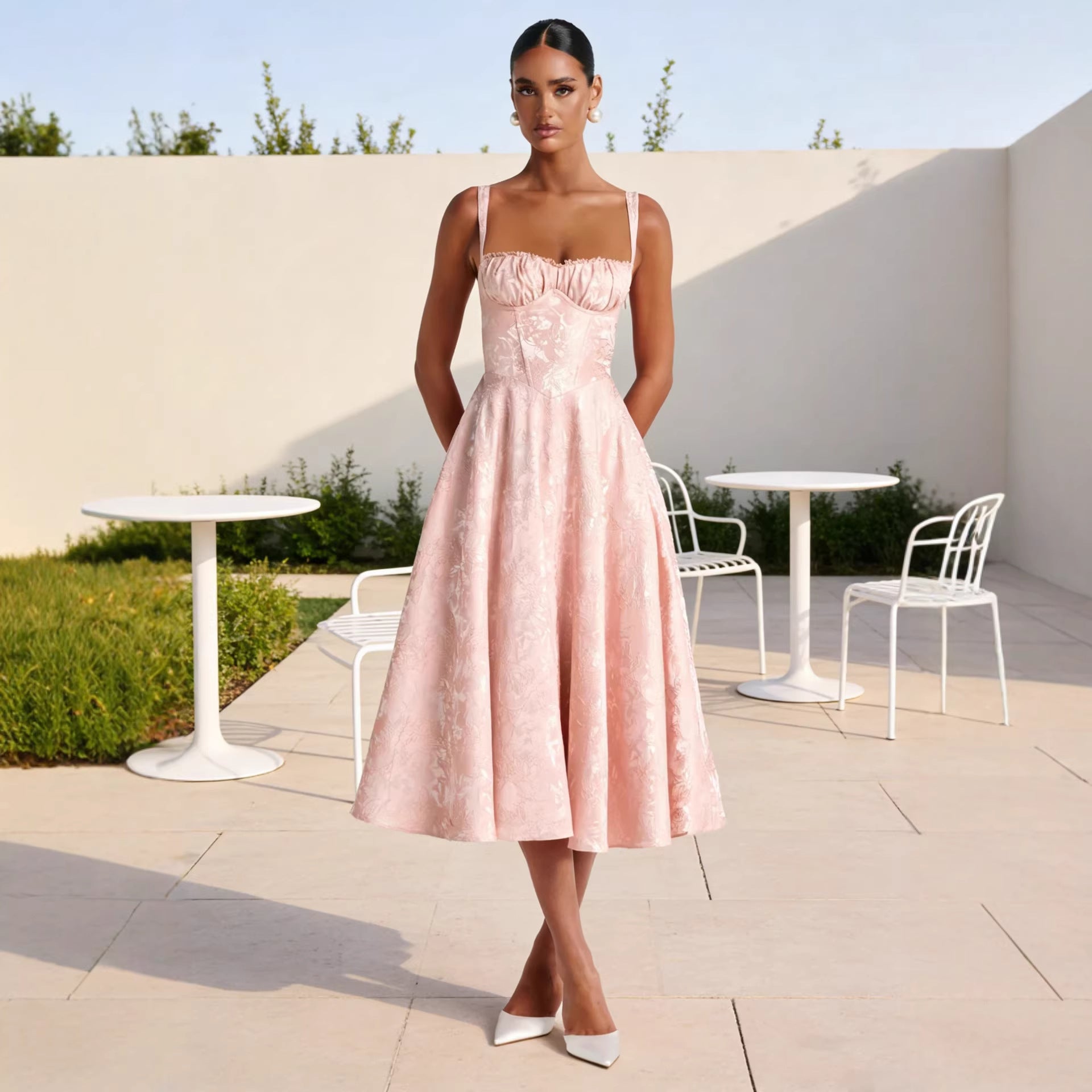 Women's Sleeveless High-Waist Mid-Maxi Dress