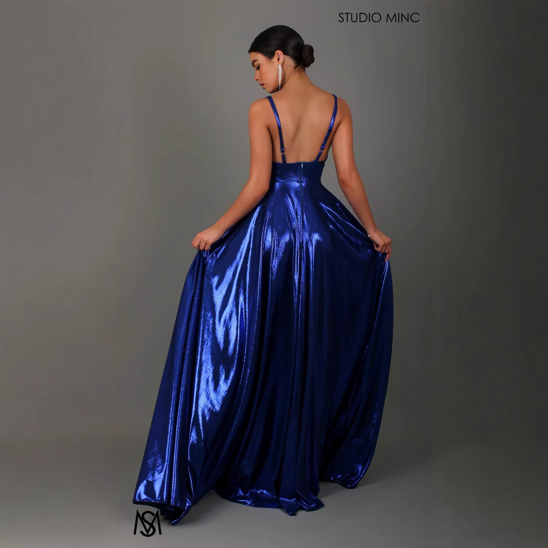 Draped Shoulder Sleeveless Maxi Dress