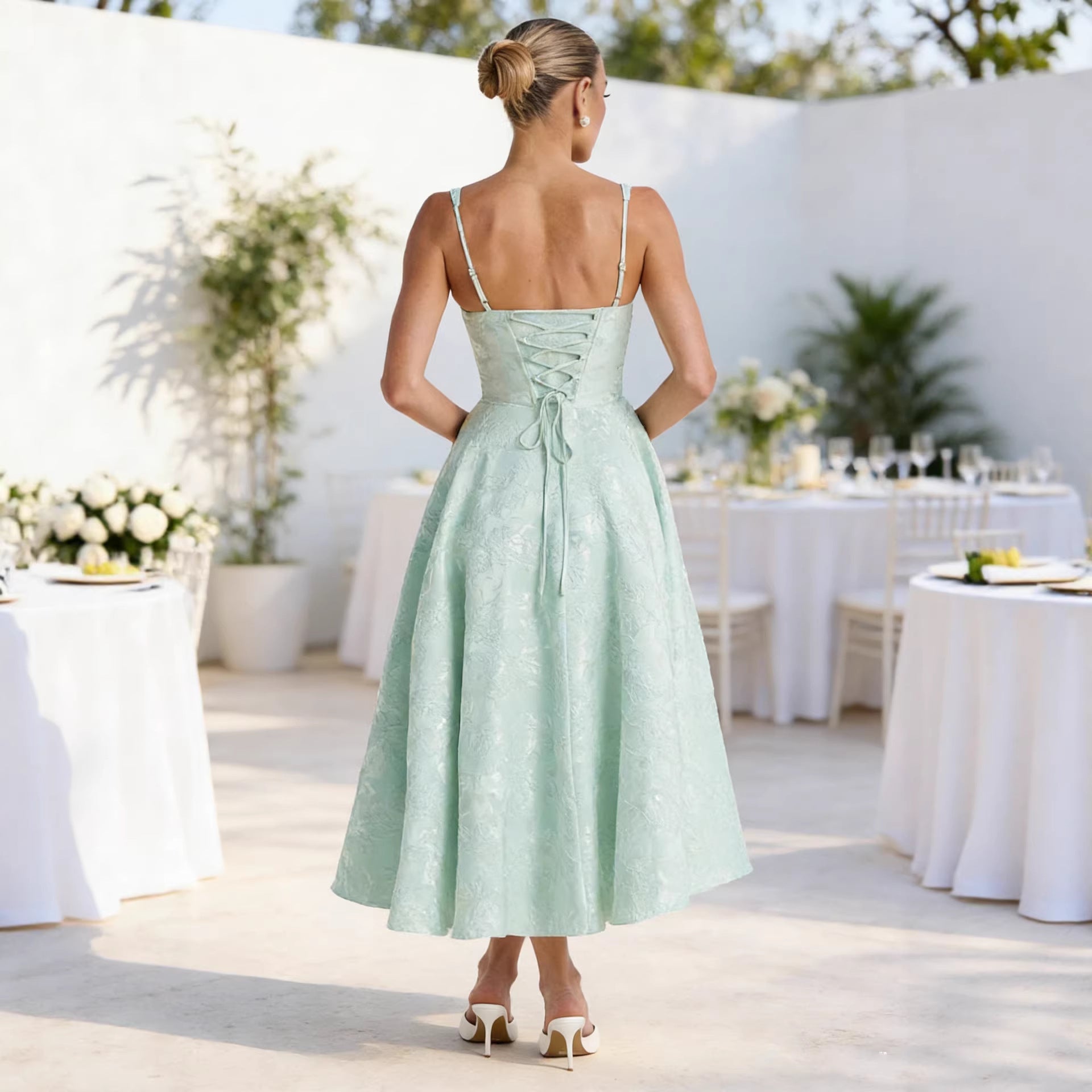 Women's Sleeveless High-Waist Mid-Maxi Dress