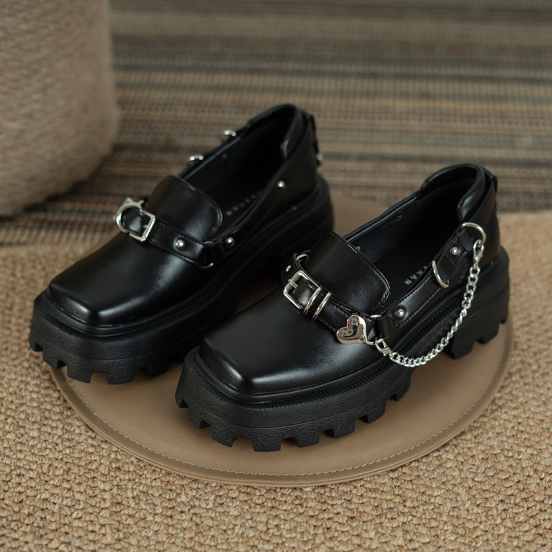 New British Style Fashion Wild Square Head Mary Jane Shoes