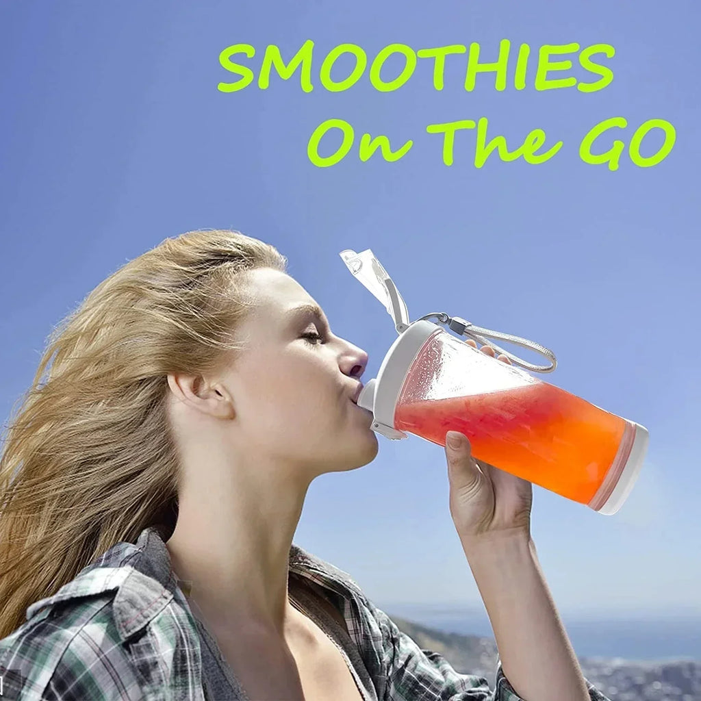 Portable Blender 600ML Electric Juicer – USB Rechargeable Smoothie Mixer