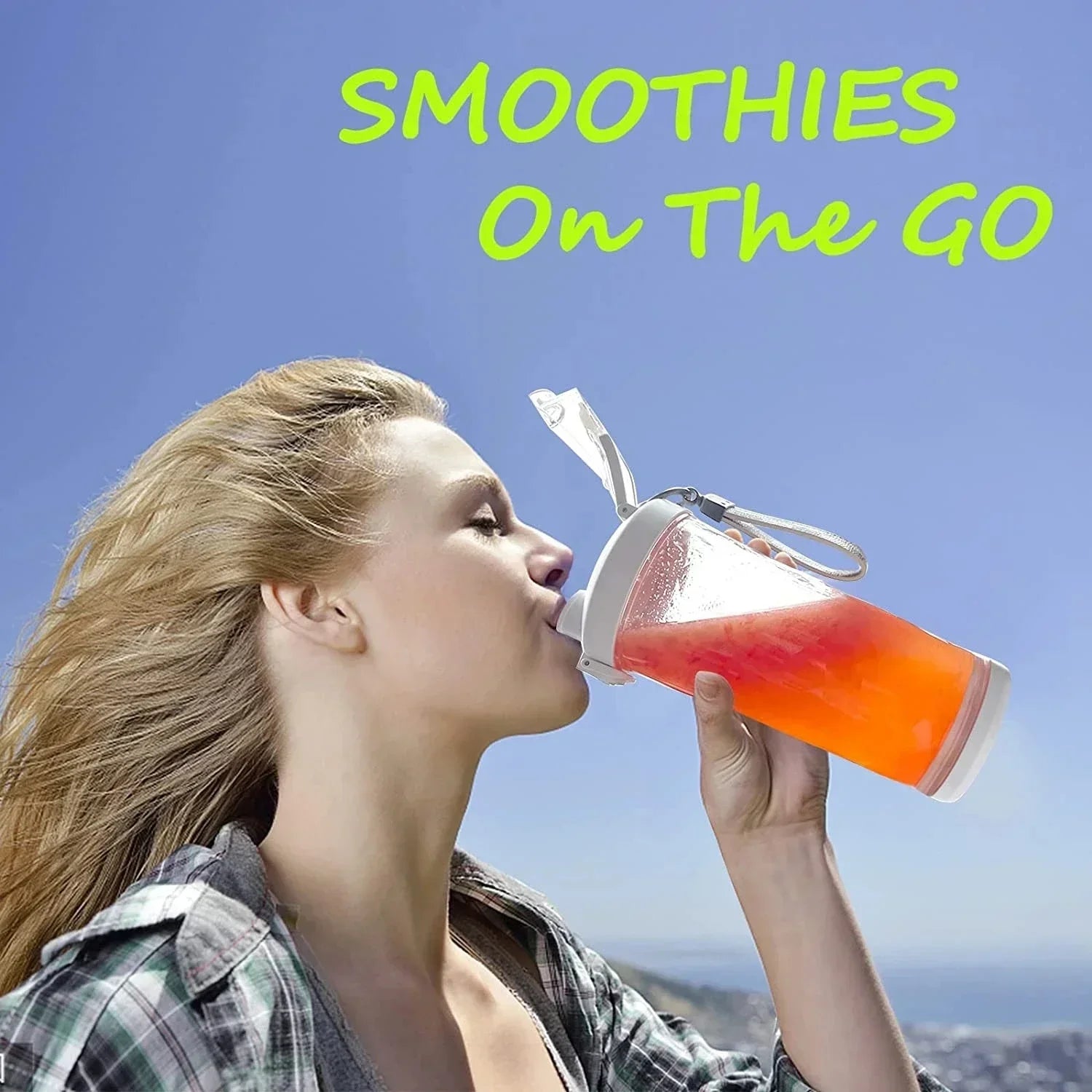 Portable Blender 600ML Electric Juicer – USB Rechargeable Smoothie Mixer