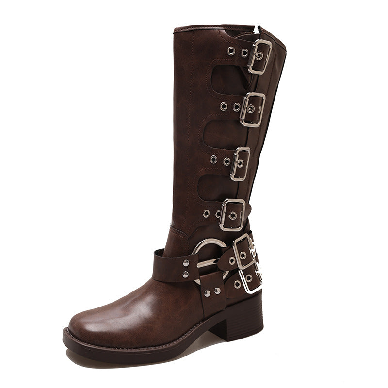 Women's Leather-Style Western Cowboy Boots