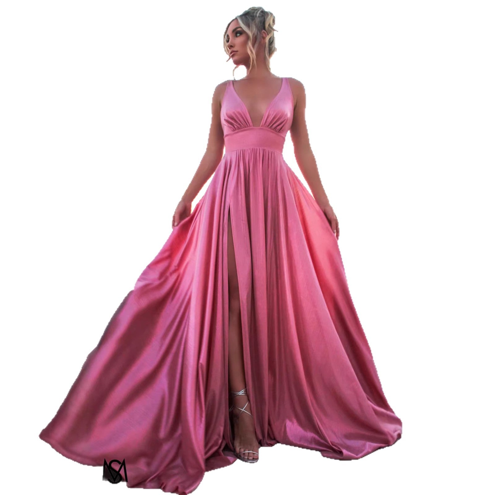 Draped Shoulder Sleeveless Maxi Dress