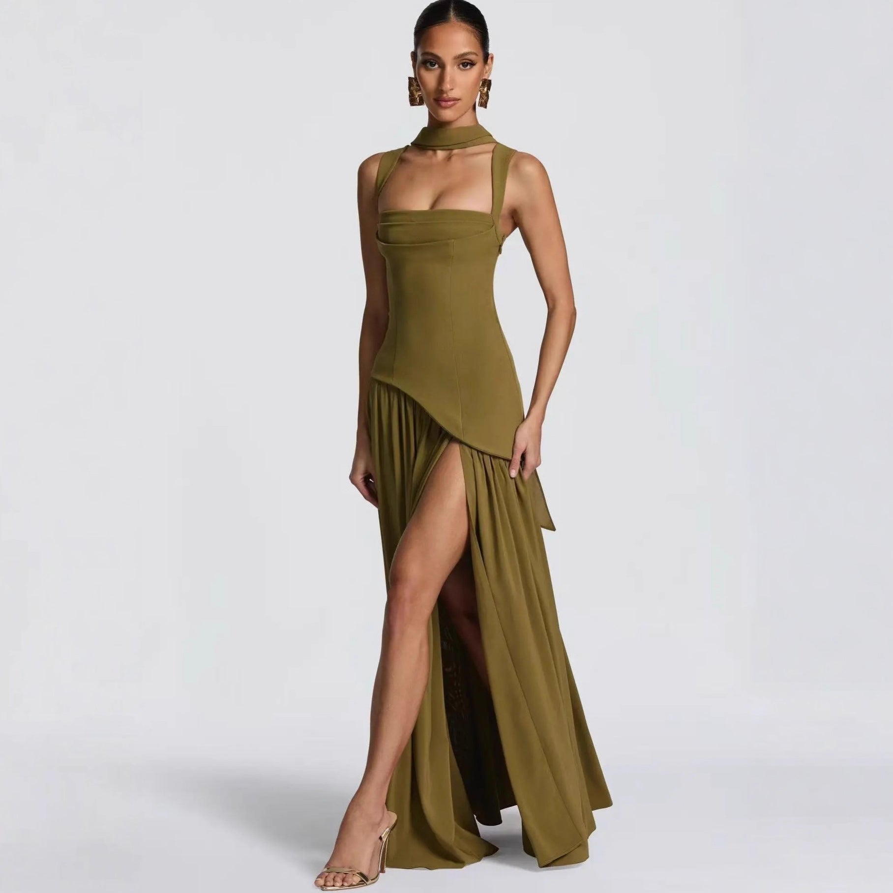 Fashionable And Minimalist Women's Sleeveless Maxi Dress