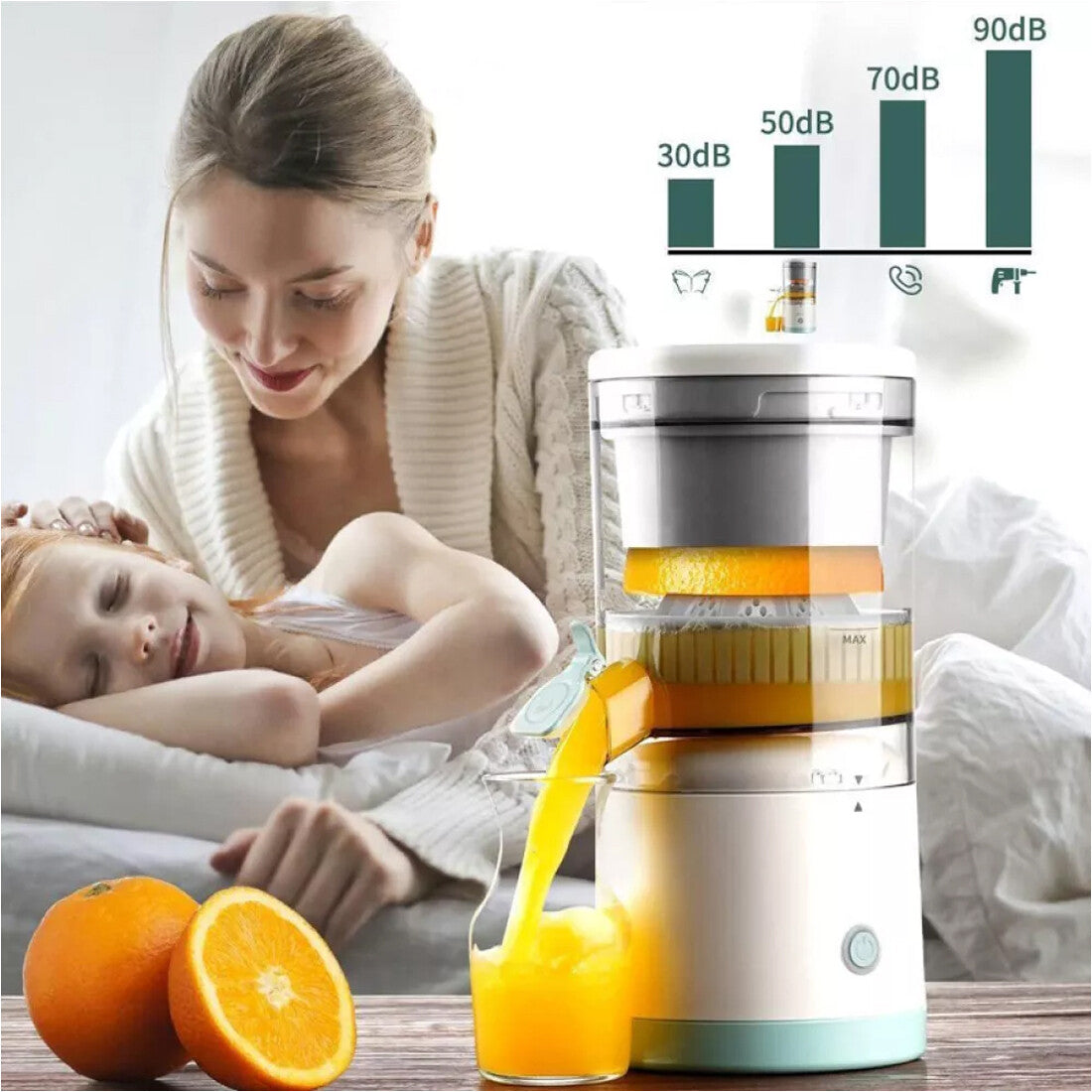 Electric USB Rechargeable Portable Juicer &amp; Fruit Squeezer
