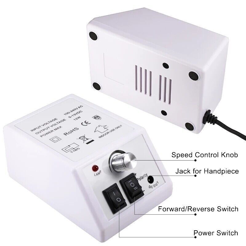 Electric Nail Art File Drill Machine Professional Manicure Pedicure original Set UK