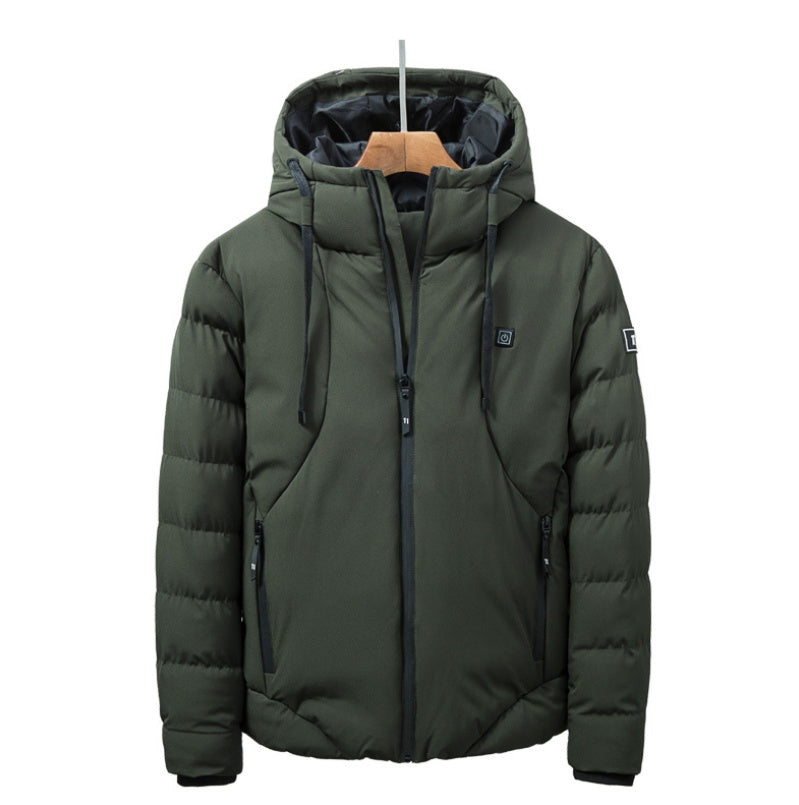 New Men &amp; Women USB Smart Electric Heated Jacket – Winter Thickened Hooded Outdoor Wear (Up to 7XL)