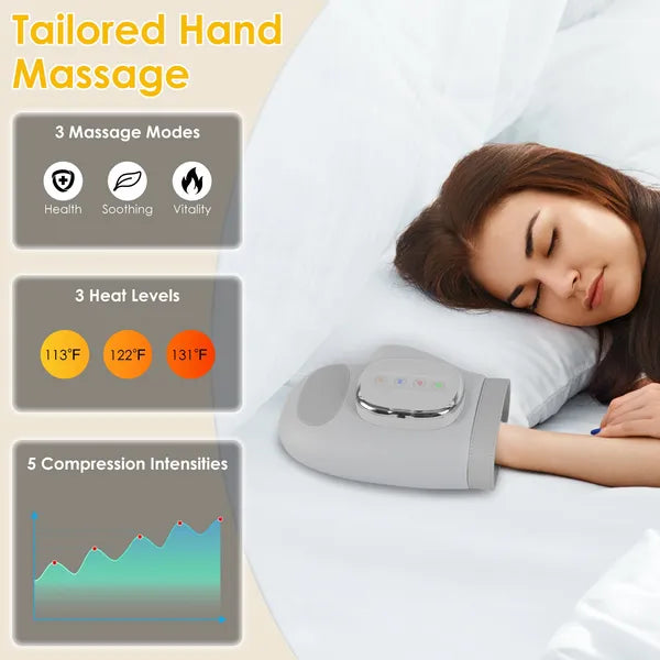 Cordless Hand Massager with Heat Compression