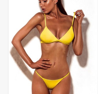 Women's Solid Color Two-Piece Bikini Swimsuit