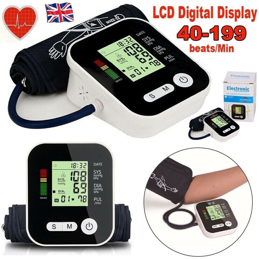 2025 Digital Automatic Blood Pressure Monitor – Upper Arm BP Machine with Heart Rate Monitor (UK)
