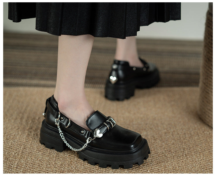 New British Style Fashion Wild Square Head Mary Jane Shoes