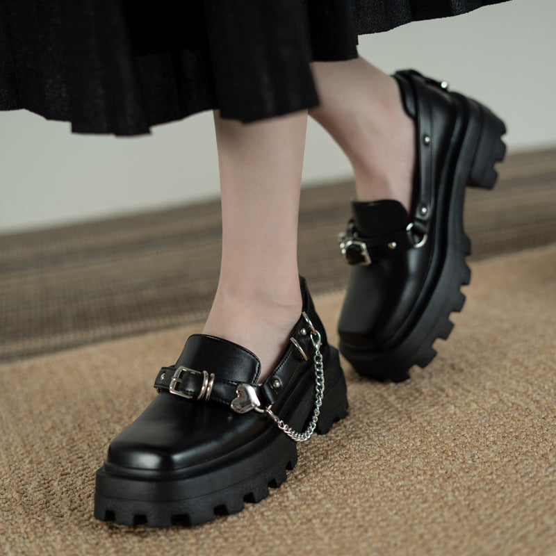 New British Style Fashion Wild Square Head Mary Jane Shoes