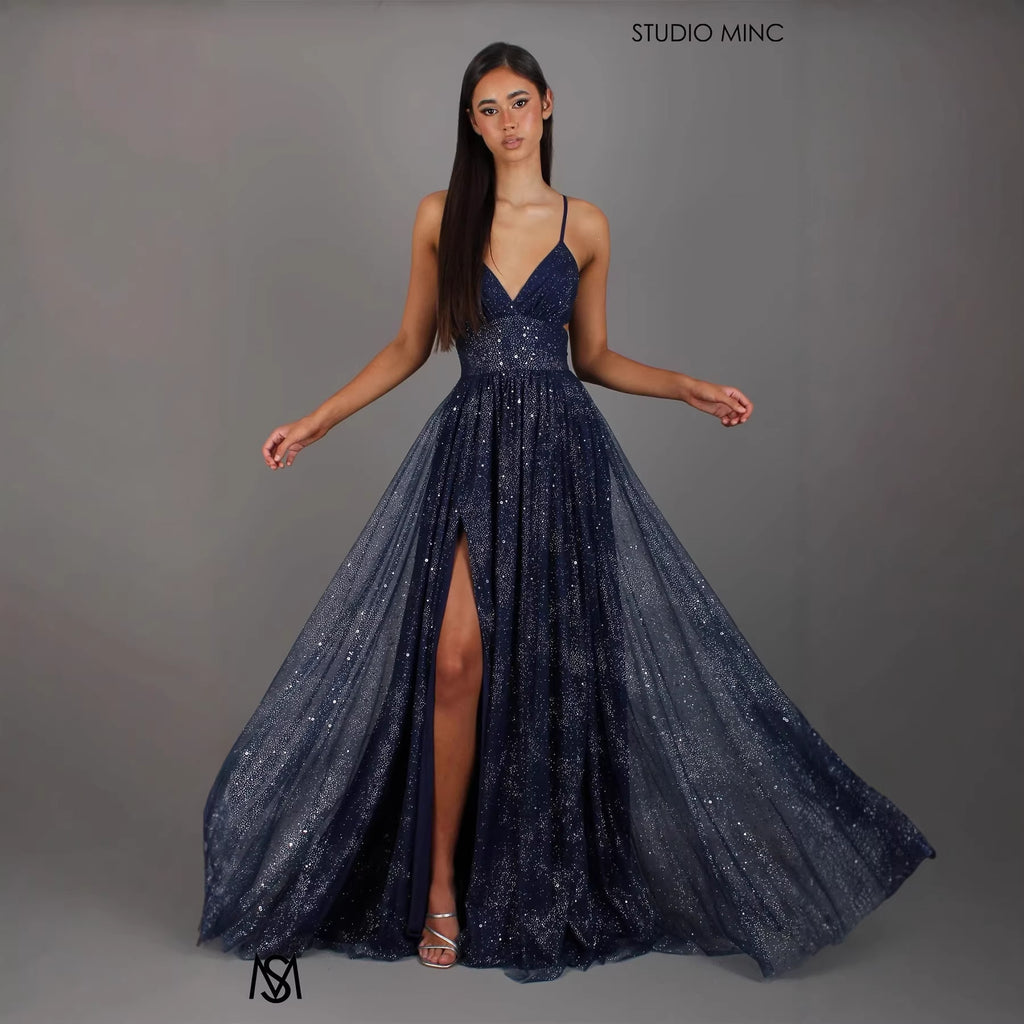Elegant Spaghetti Strap X-Back High Waist Maxi Dress