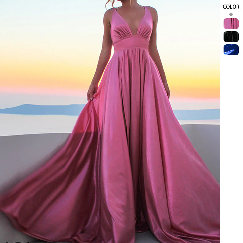 Draped Shoulder Sleeveless Maxi Dress