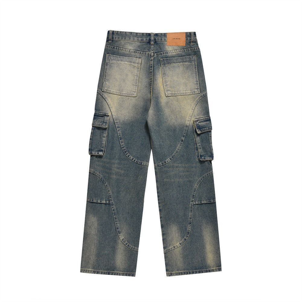 Men's Fashion Pocket Denim Jeans