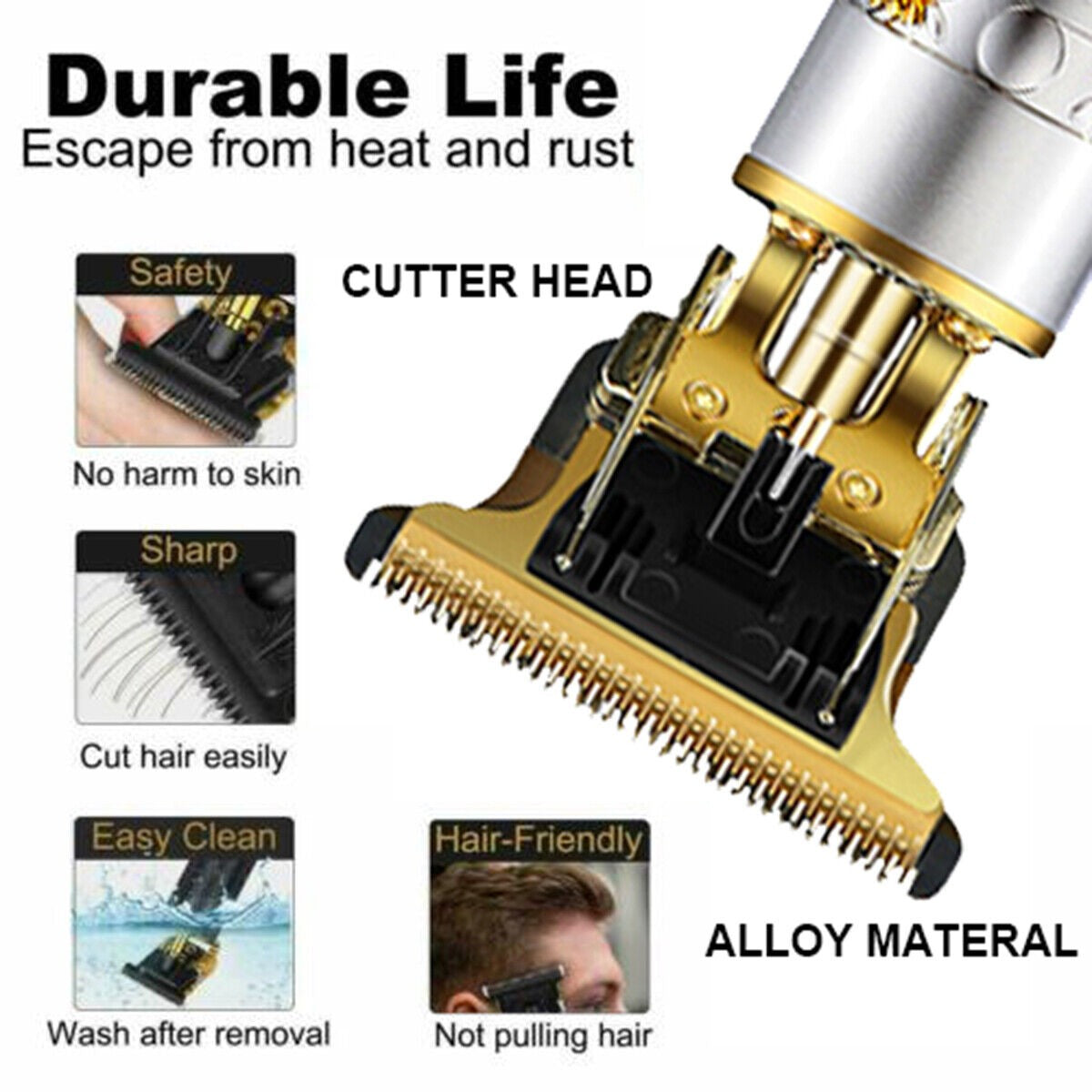 Beard Trimmer Hair Clippers Men's Shaver Cordless Hair Cutting Kit Barber Shaving Machine USB Rechargeable