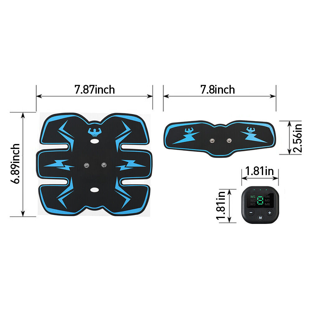 Rechargeable EMS Abdominal Muscle Toning Trainer ABS Stimulator Toner Fitness UK