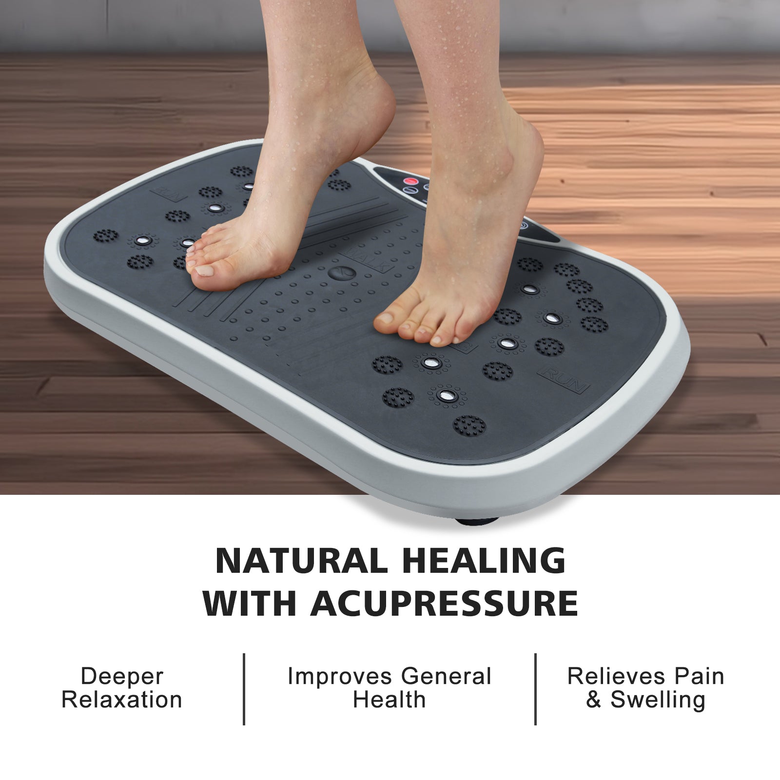 Vibration Plate Exercise Machine – Whole Body Workout Fitness Platform (Grey & Black)