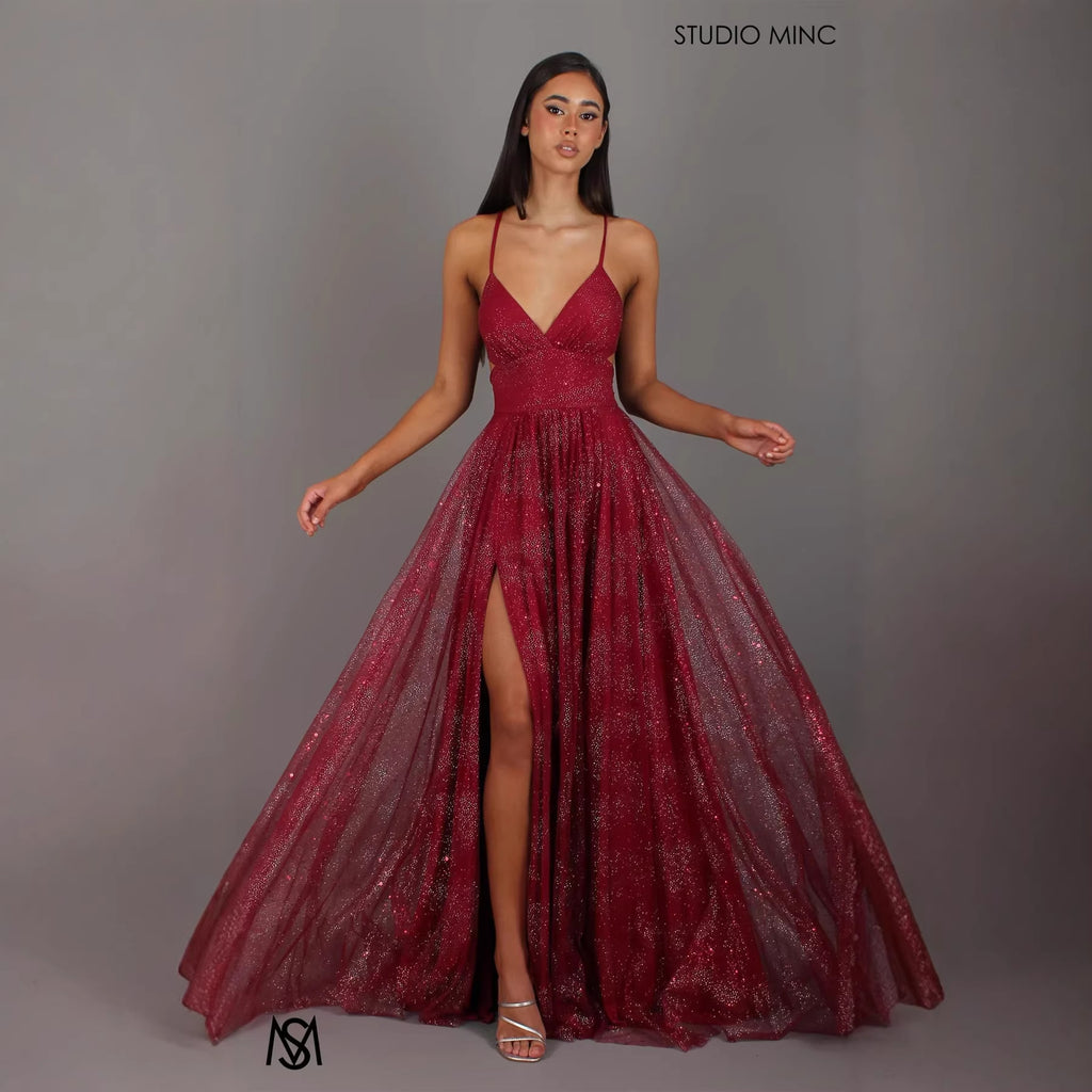 Elegant Spaghetti Strap X-Back High Waist Maxi Dress