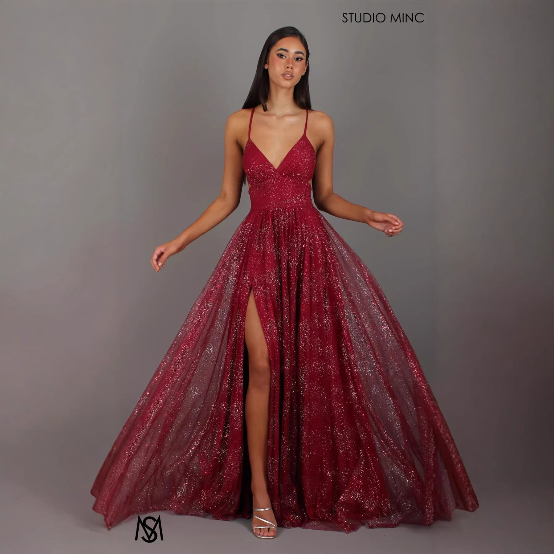 Elegant Spaghetti Strap X-Back High Waist Maxi Dress