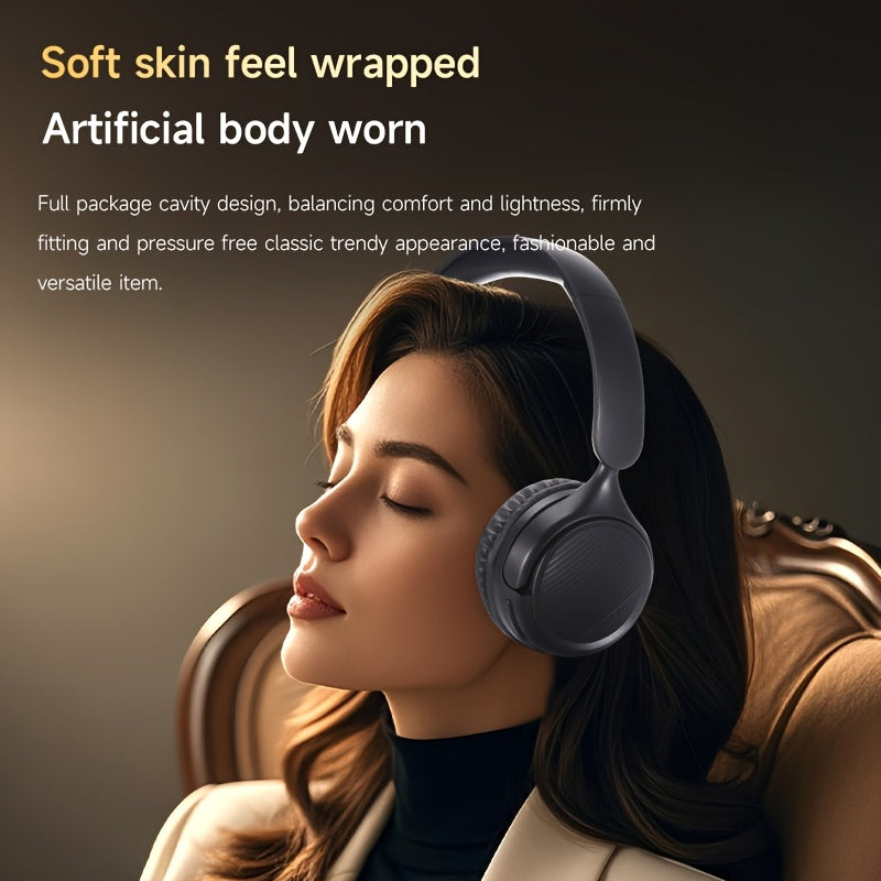 New Retro Wireless Over-ear Wireless Headphones With Microphone, High-quality Gaming Headphones, 30-hour Playback Time, Memory Foam Ear Cups, Button Control, Extendable And Adjustable, Suitable For Tr