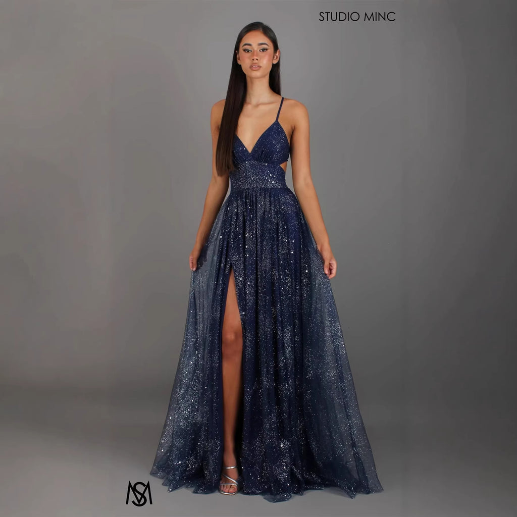 Elegant Spaghetti Strap X-Back High Waist Maxi Dress