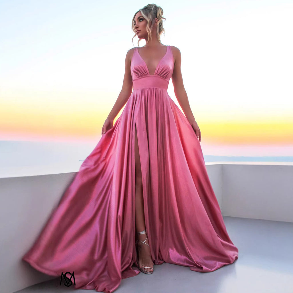 Draped Shoulder Sleeveless Maxi Dress