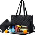 Women's Quilted Lunch Tote Bag with Large Capacity Storage