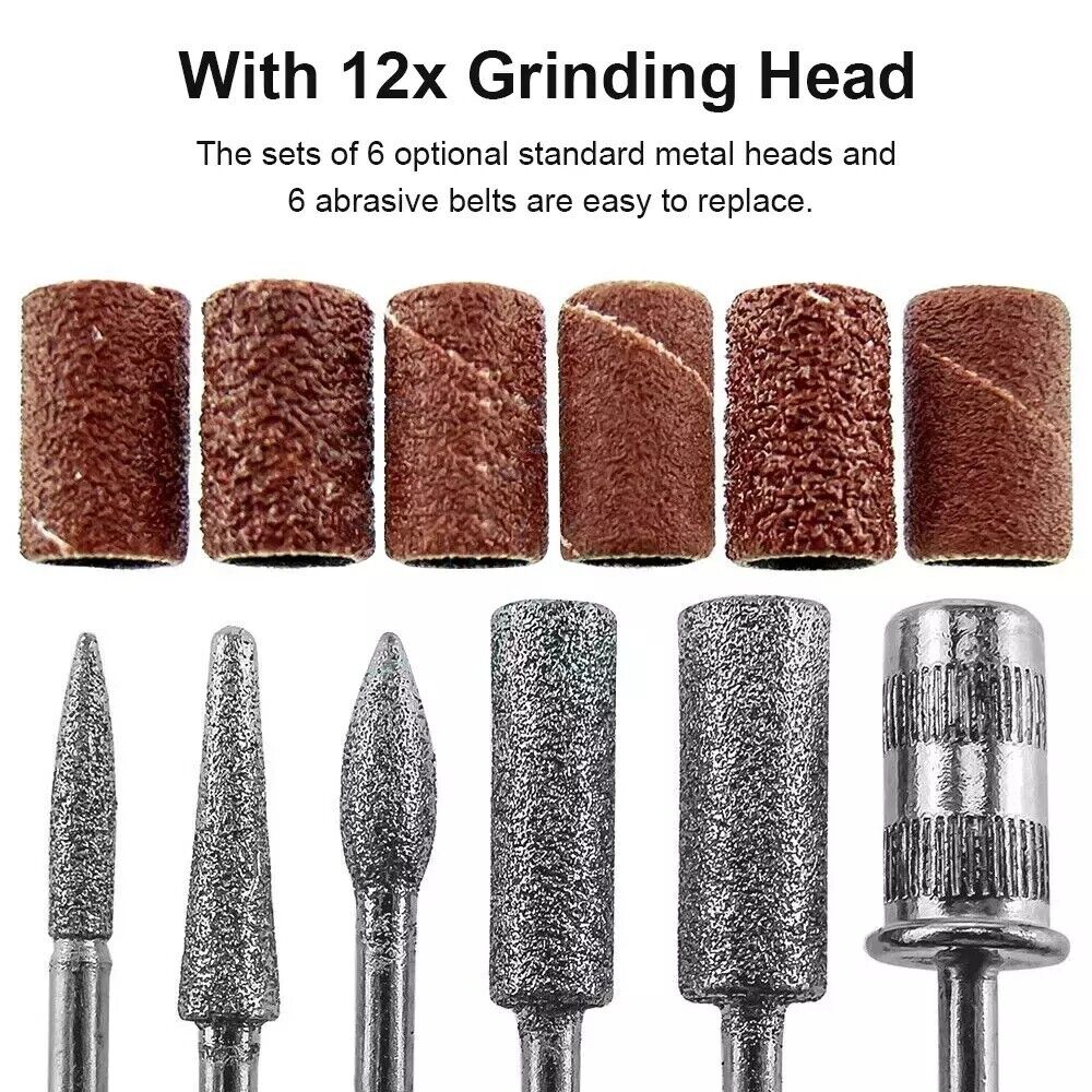 Electric Nail Art File Drill Machine Professional Manicure Pedicure original Set UK